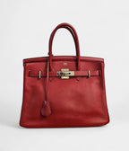 HM BK 30 Red Leather Handbag A Timeless Icon of Luxury