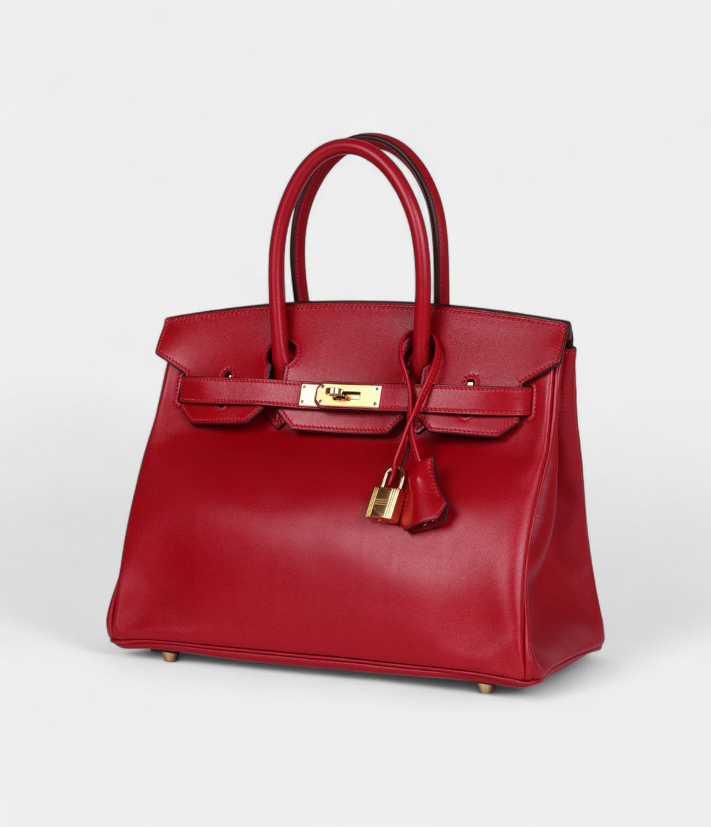 HM BK 30 Rouge Vif Tadelakt Gold Hardware