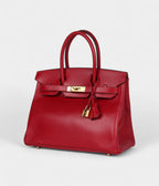 HM BK 30 Rouge Vif Tadelakt Gold Hardware