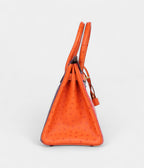HM BK 30 Tangerine, Violet and Bougainvillea Ostrich Gold Hardware