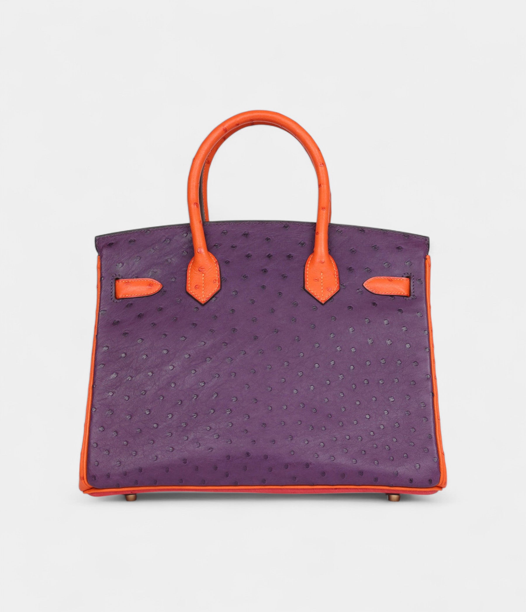 HM BK 30 Tangerine, Violet and Bougainvillea Ostrich Gold Hardware