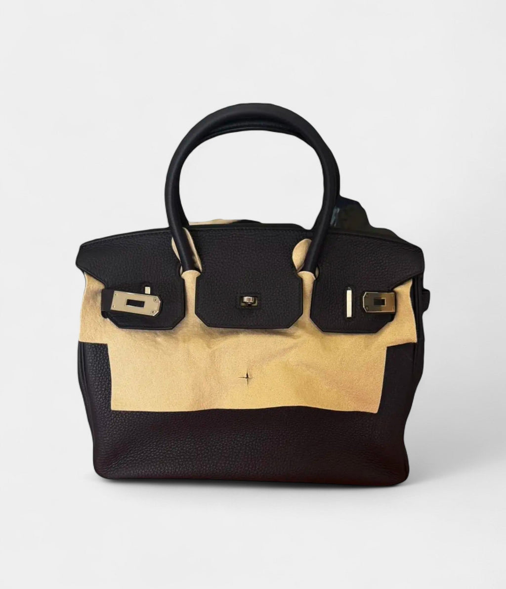 HM BK 30 in Blue Nuit Togo Leather with Gold Hardware