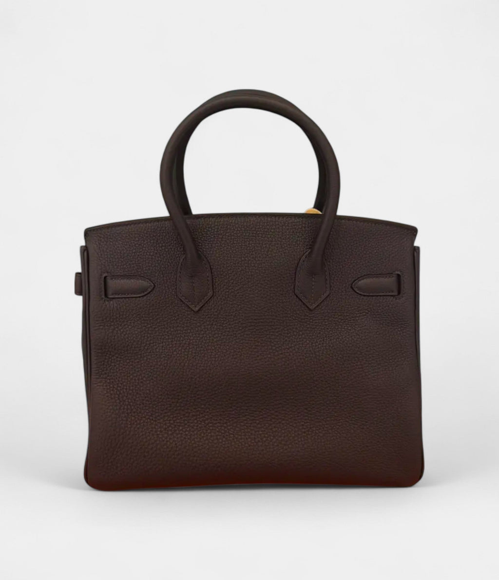 HM BK 30 in Blue Nuit Togo Leather with Gold Hardware