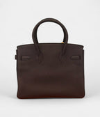 HM BK 30 in Blue Nuit Togo Leather with Gold Hardware