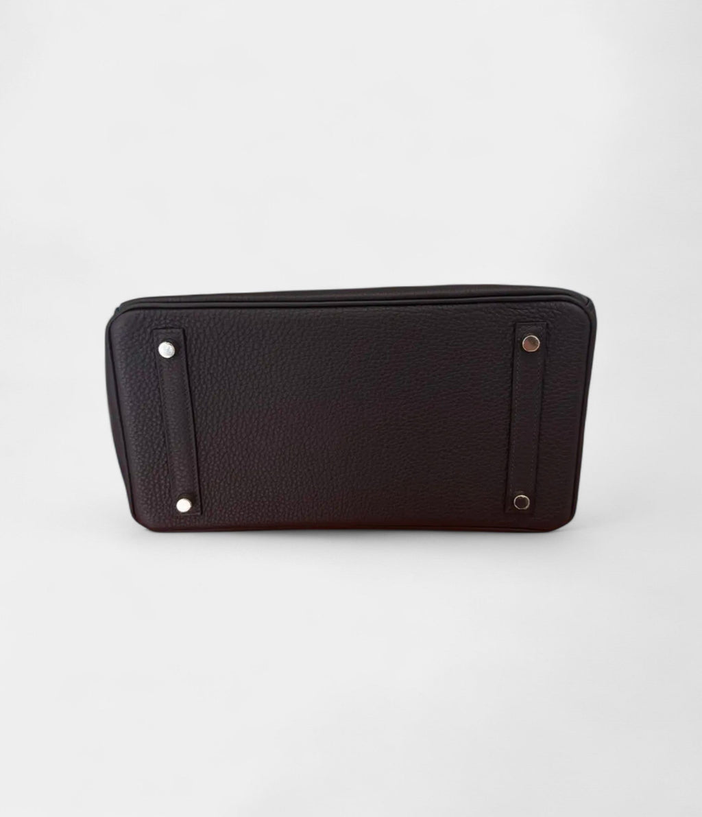 HM BK 30 in Blue Nuit Togo Leather with Gold Hardware