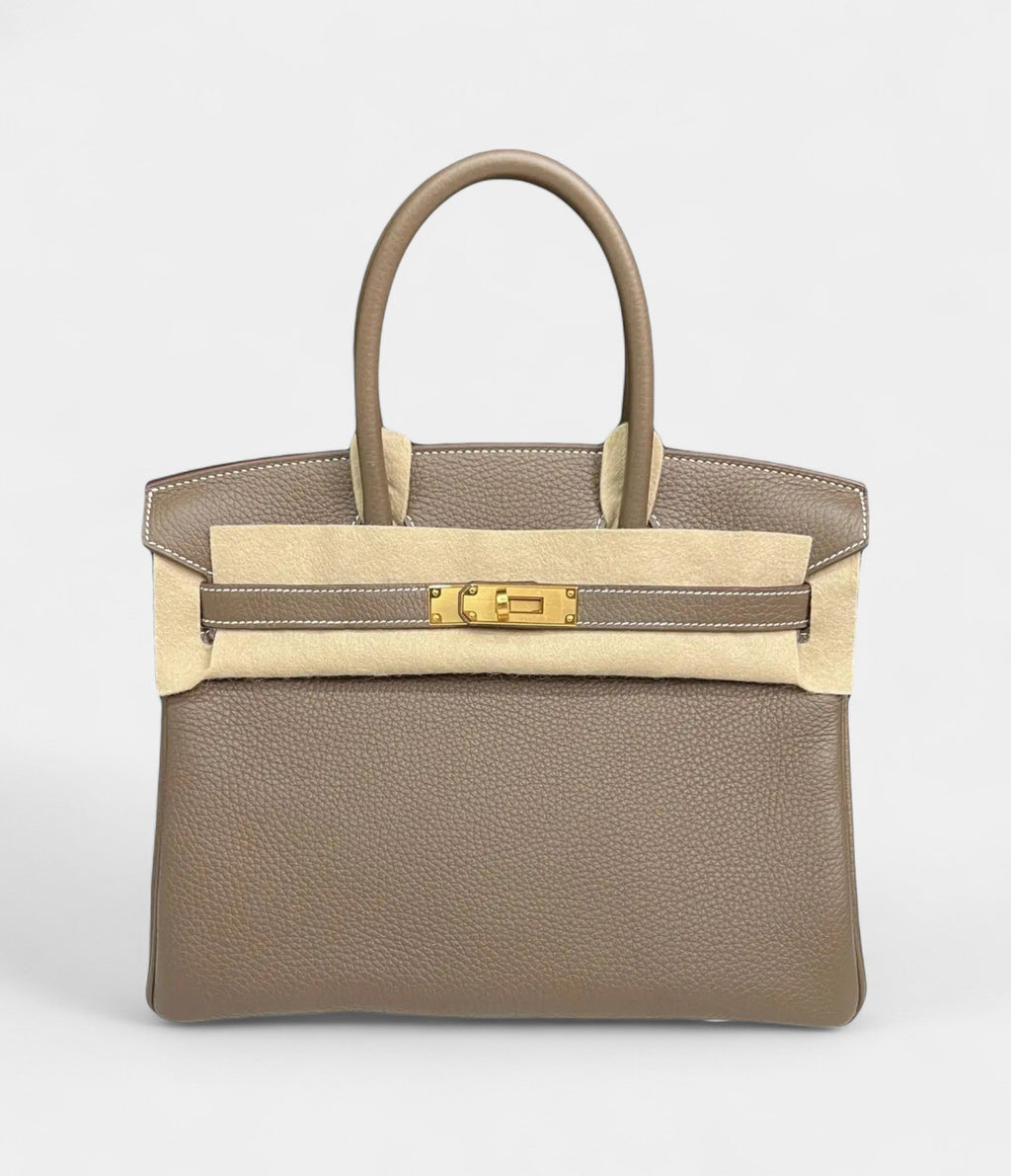 Hermes BK 30 in Etoupe, Togo leather with Gold Hardware