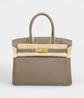 Hermes BK 30 in Etoupe, Togo leather with Gold Hardware