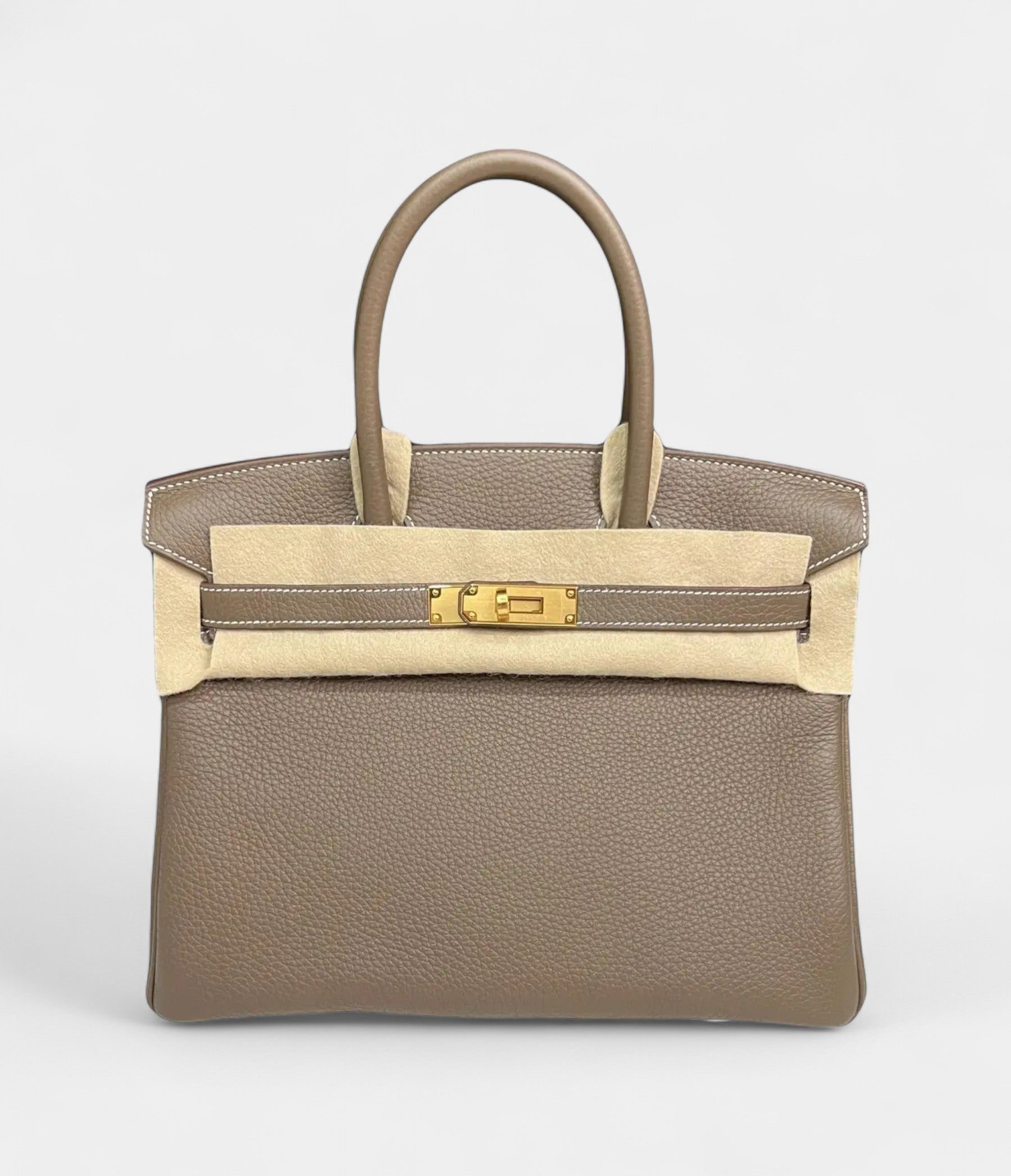 Hermes BK 30 in Etoupe, Togo leather with Gold Hardware