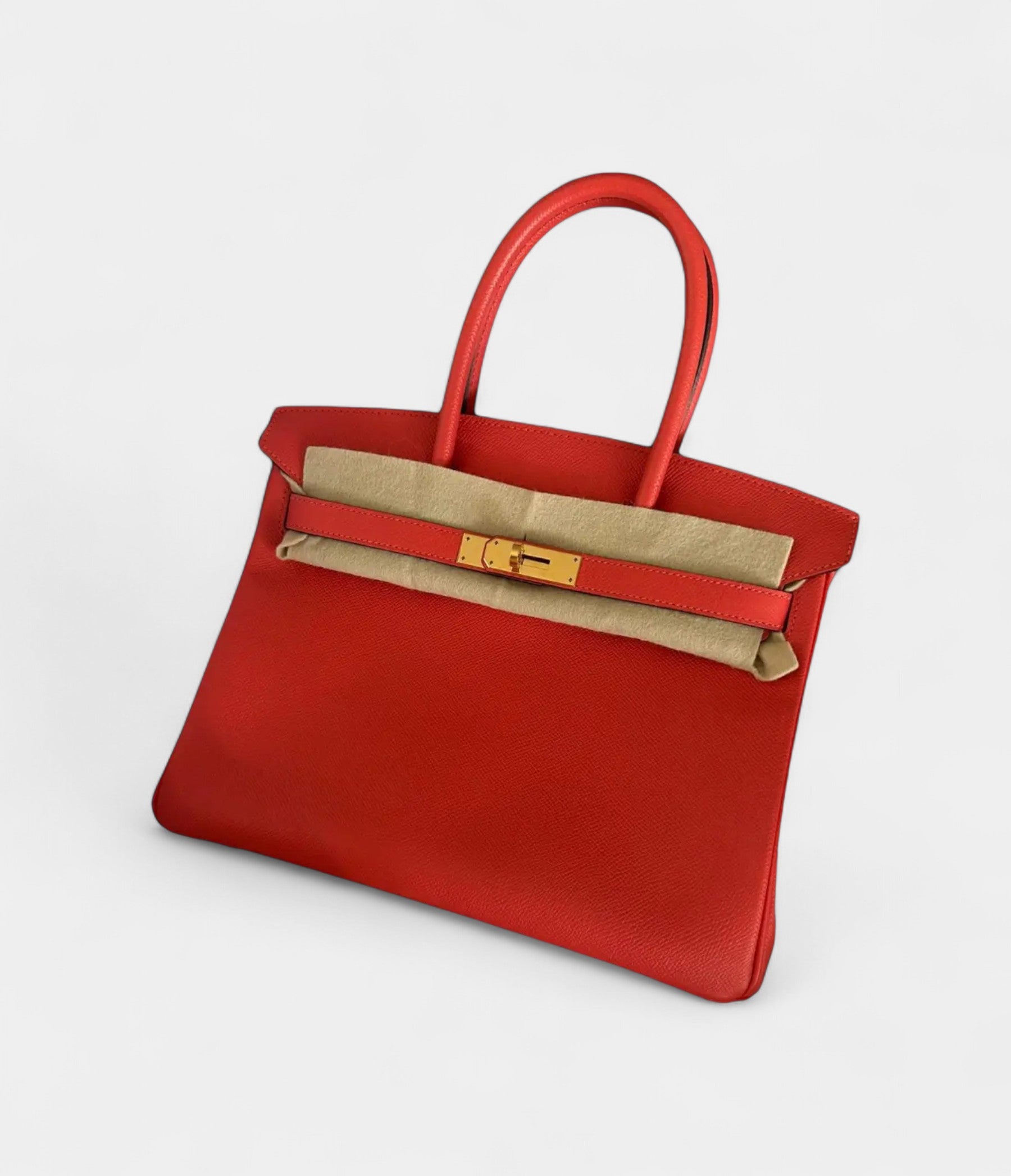 HM BK 30 in Rose Jaipur Epsom Leather with Gold Hardware