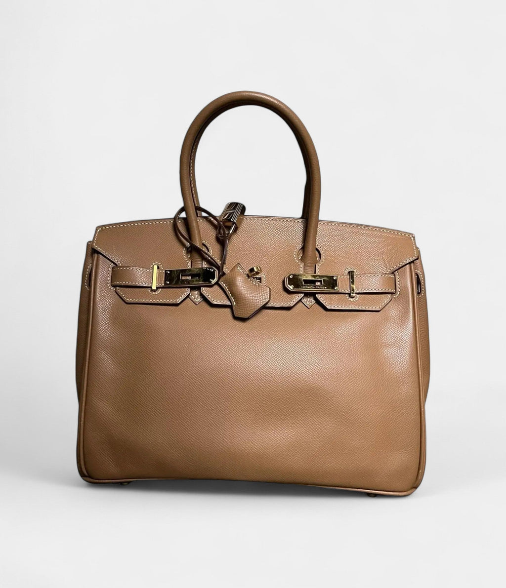 HM BK 30 in Togo Leather with Gold Hardware