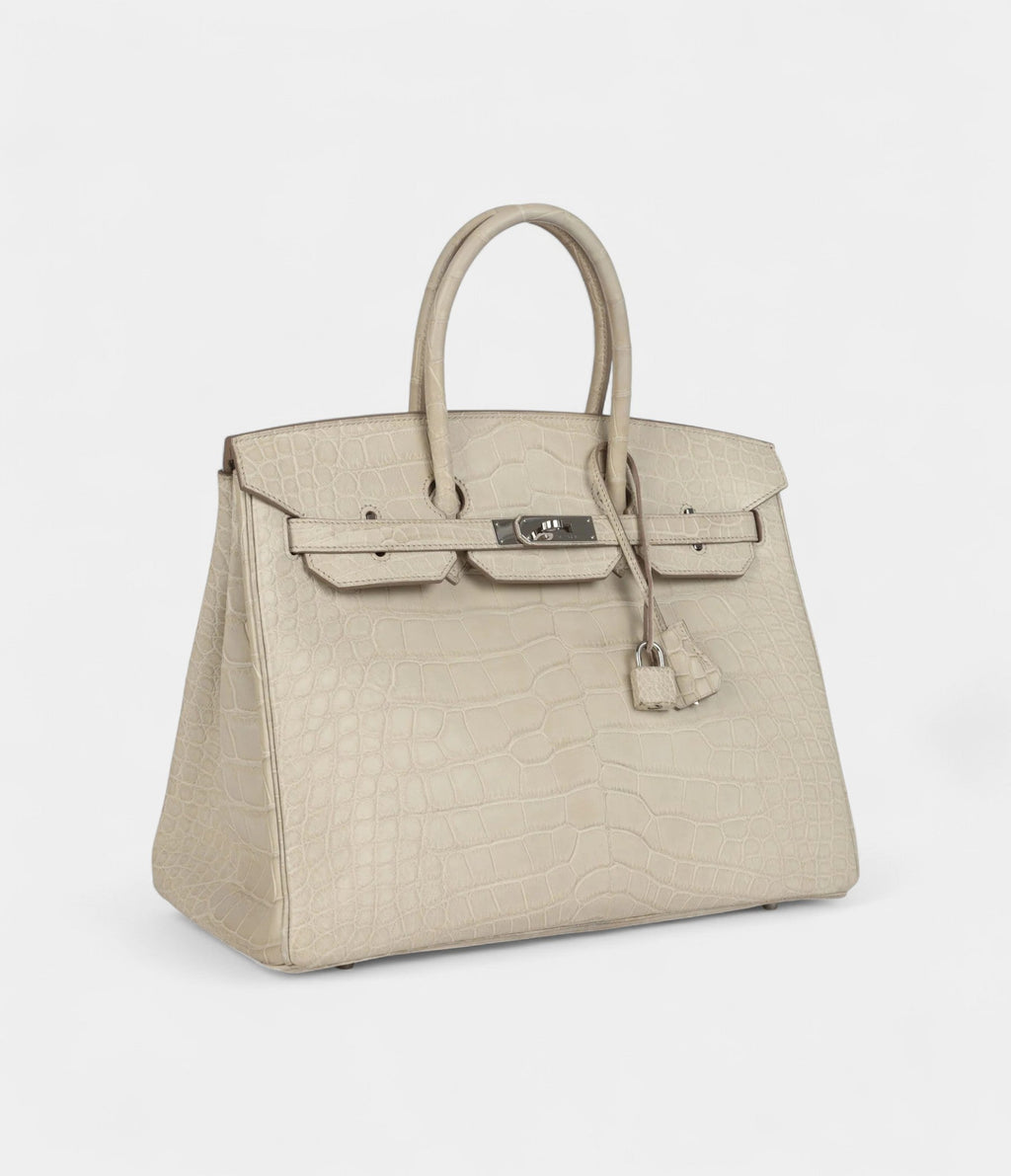 HM BK 35 Beton Matte Alligator Palladium Light Brown Hardware