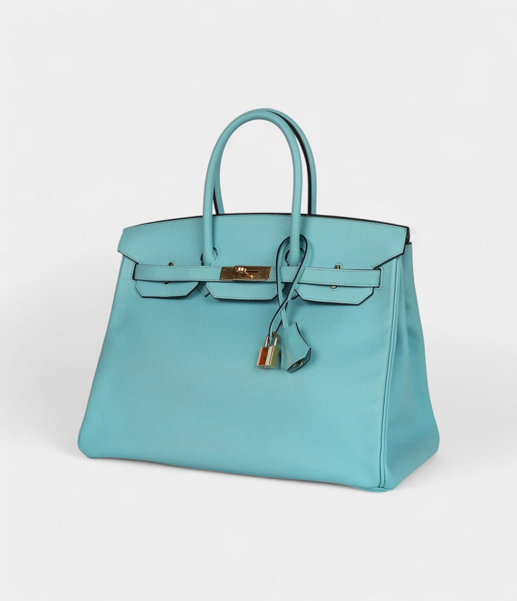 HM BK 35 Bleu Atoll Epsom Gold Hardware