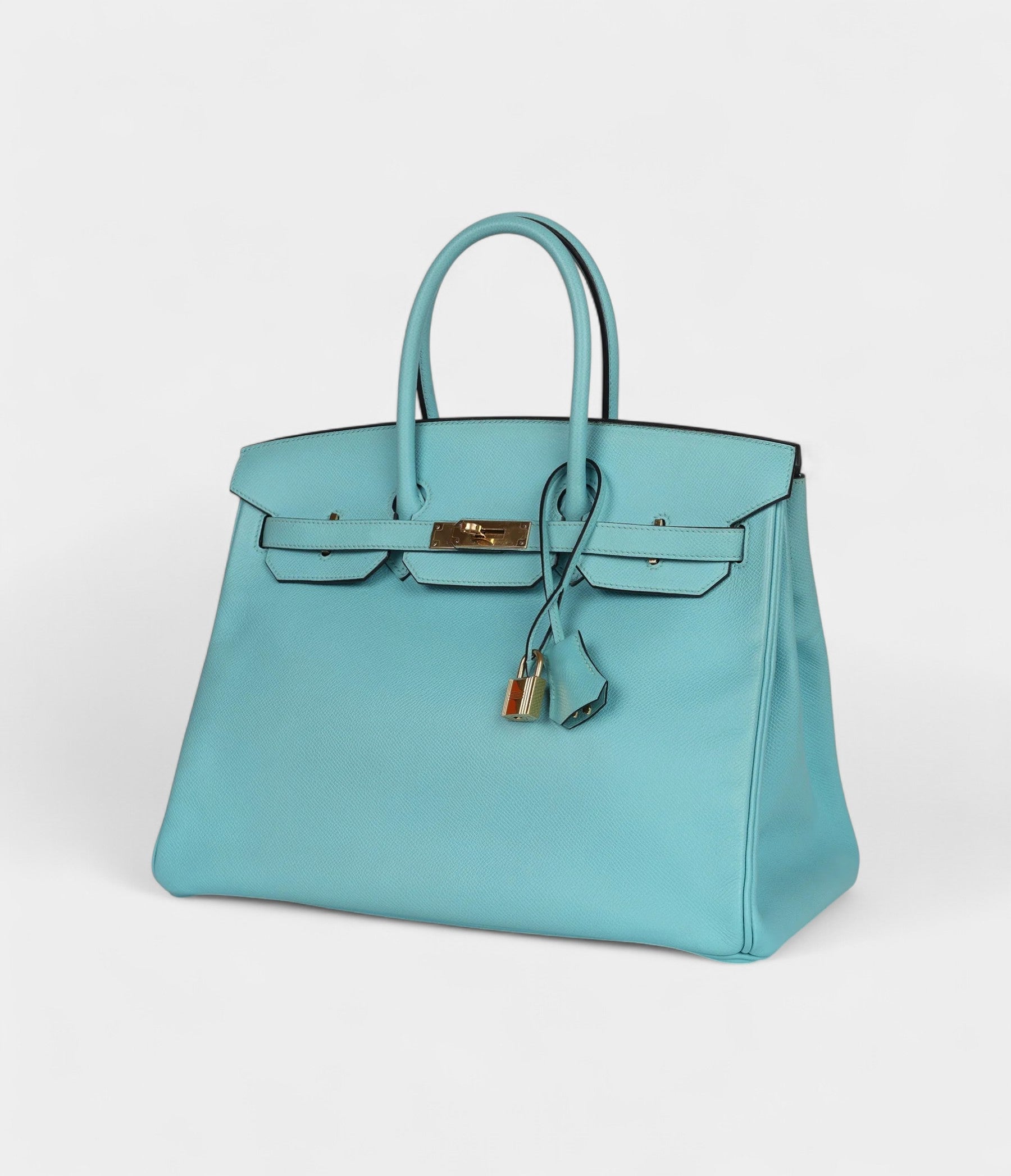 HM BK 35 Bleu Atoll Epsom Gold Hardware