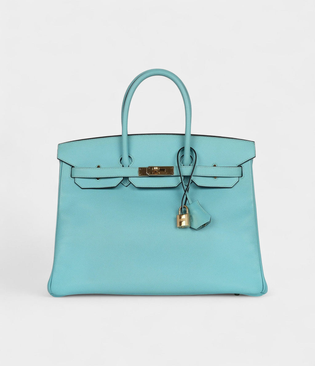 HM BK 35 Bleu Atoll Epsom Gold Hardware