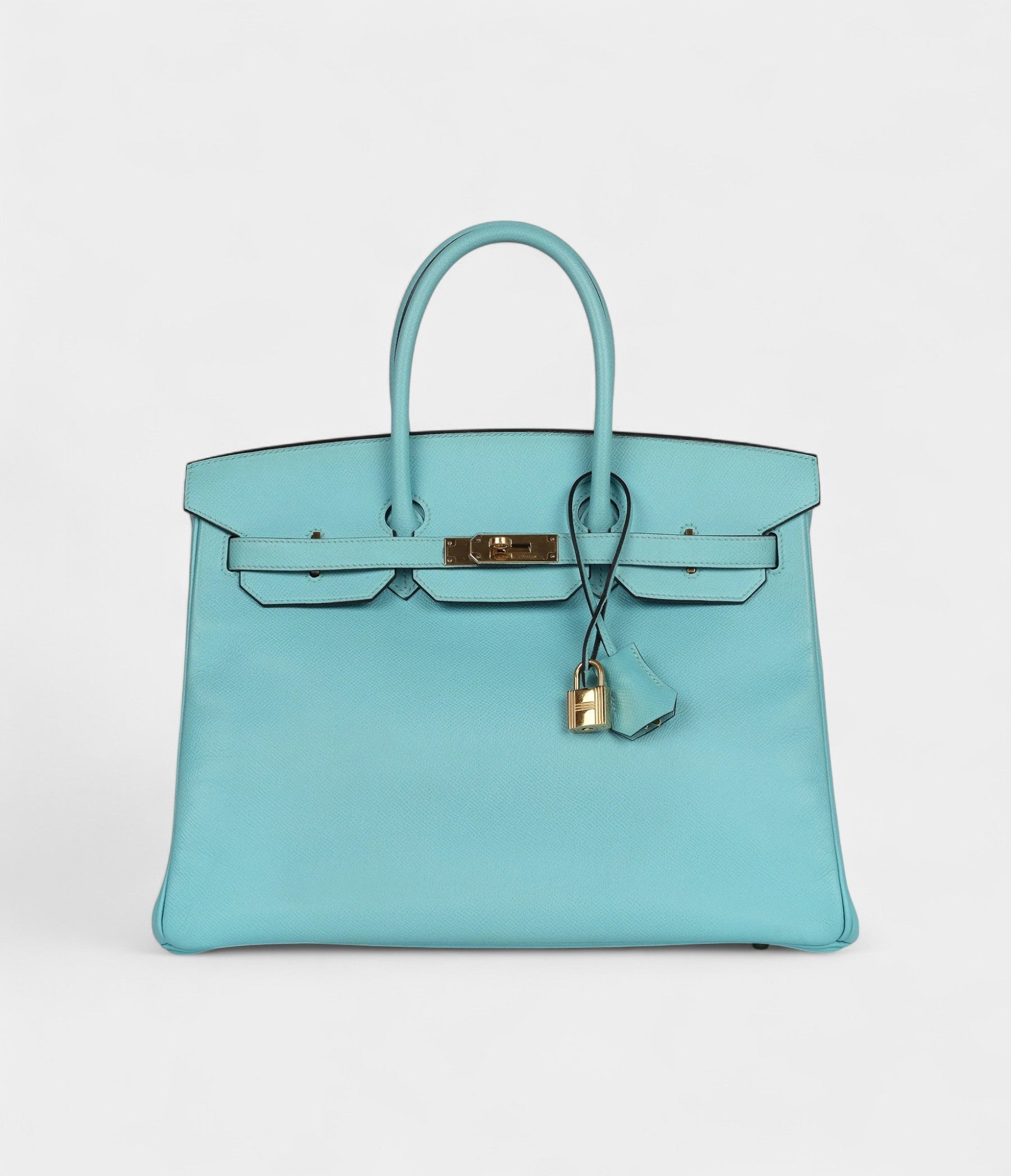 HM BK 35 Bleu Atoll Epsom Gold Hardware