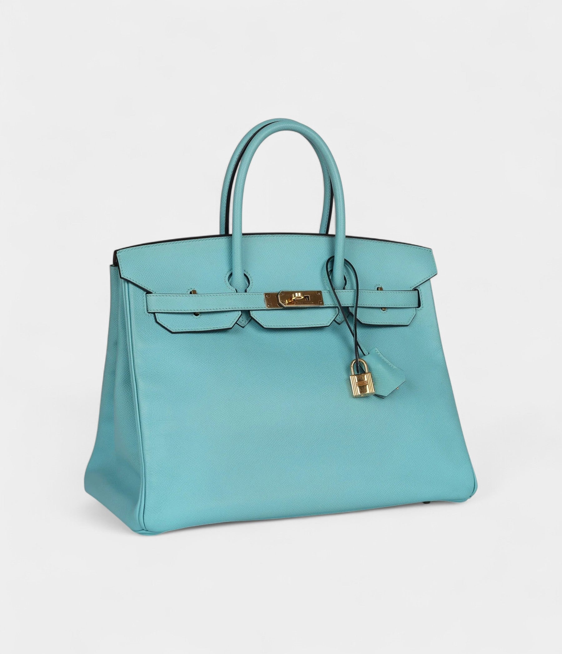 HM BK 35 Bleu Atoll Epsom Gold Hardware