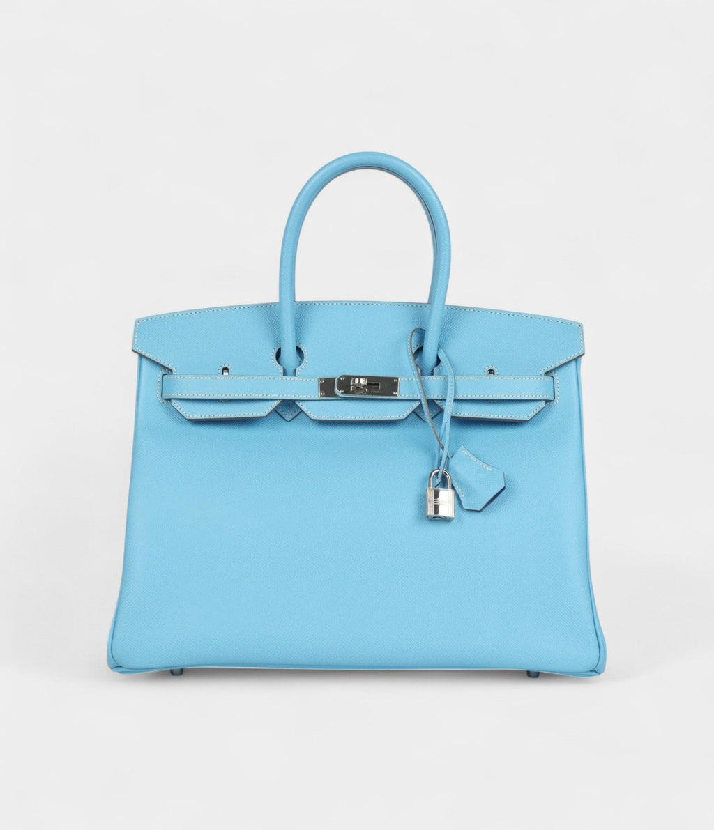 HM BK 35 Bleu Celeste Candy Epsom Palladium Hardware