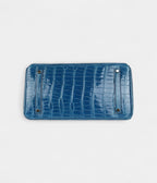 HM BK 35 Bleu Mykonos Shiny Porosus Crocodile Gold Hardware