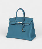 HM BK 35 Blue Jean Togo Gold Hardware