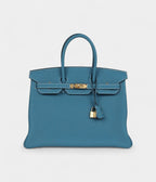 HM BK 35 Blue Jean Togo Gold Hardware