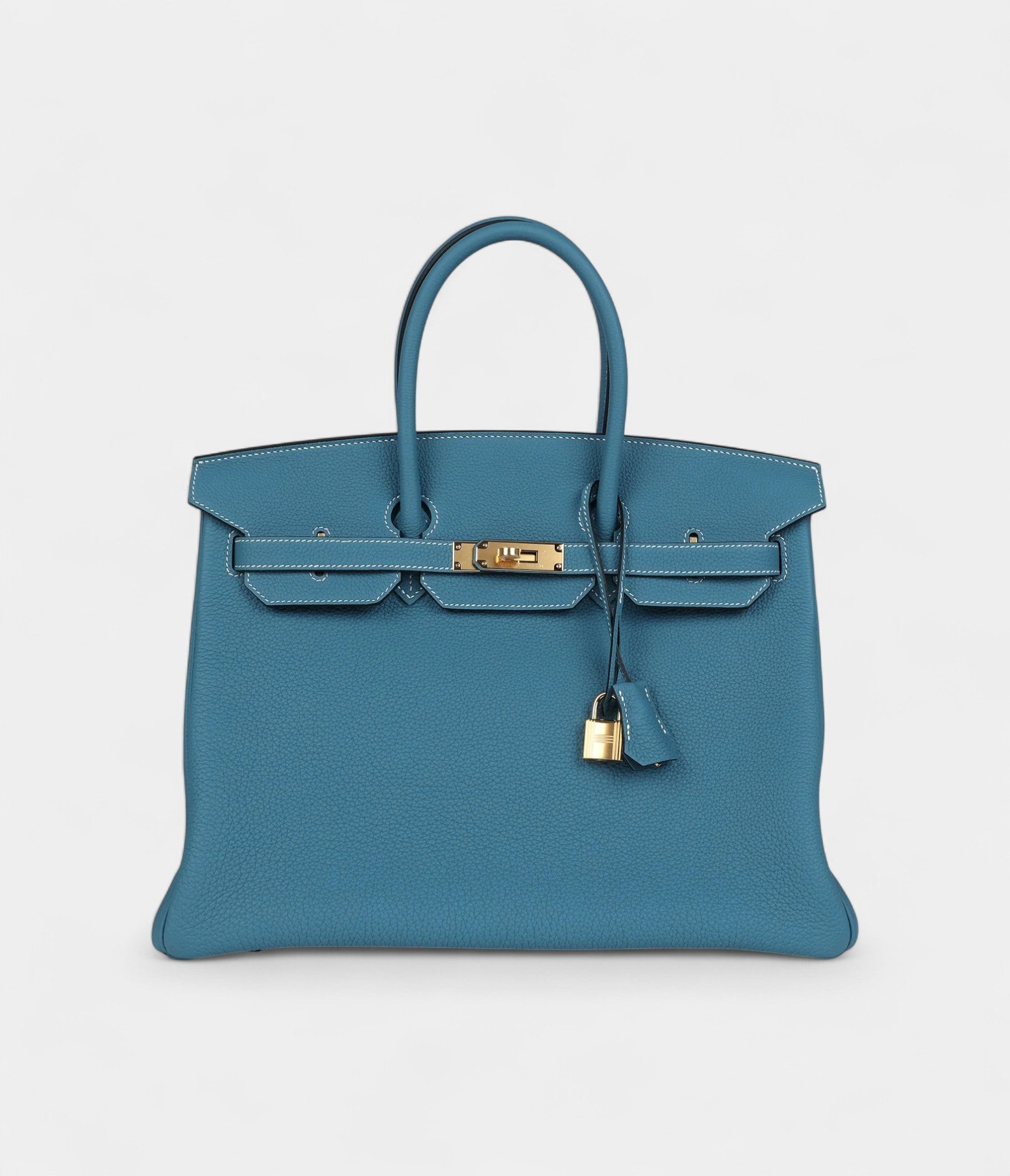 HM BK 35 Blue Jean Togo Gold Hardware