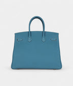 HM BK 35 Blue Jean Togo Gold Hardware