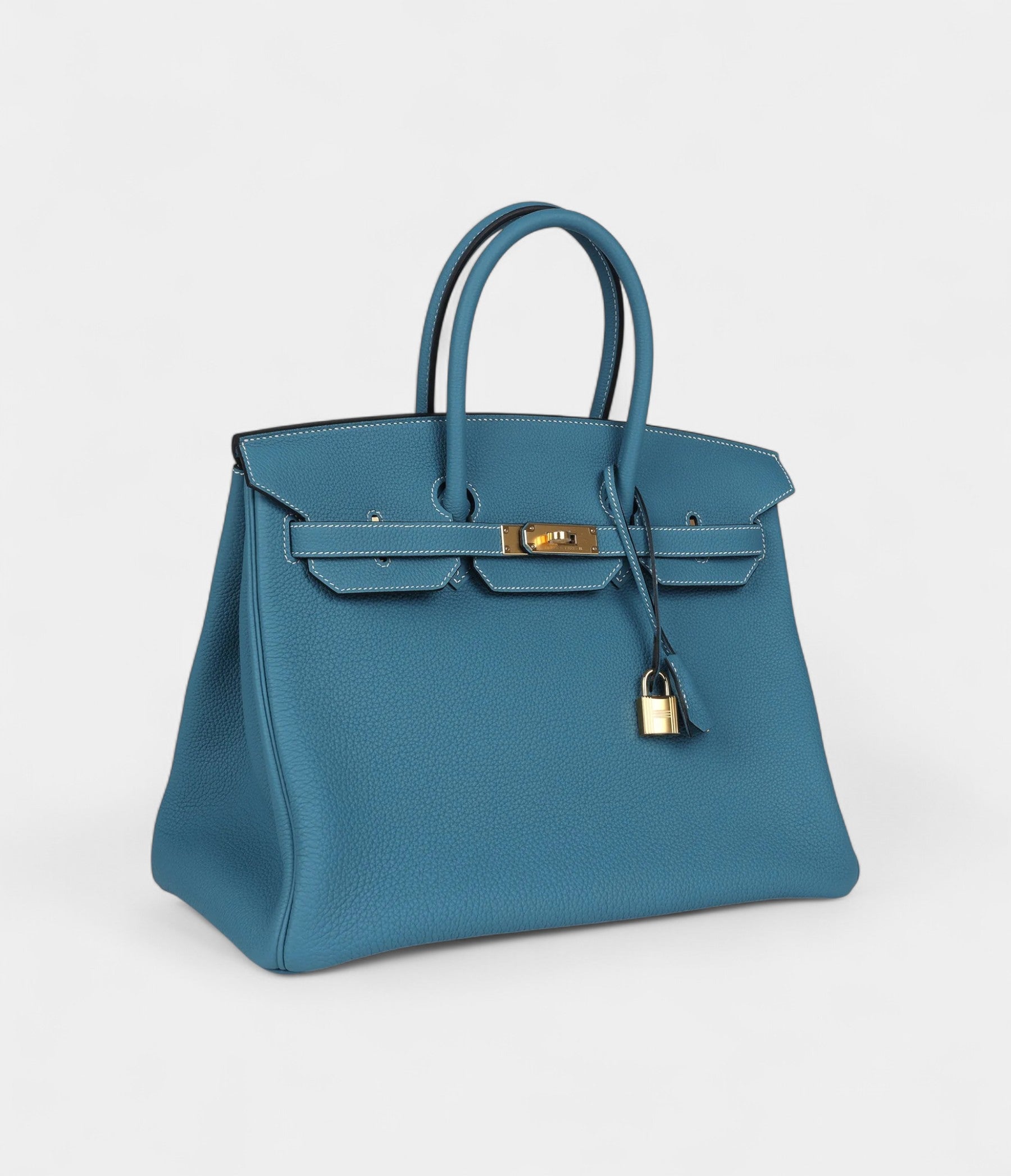 HM BK 35 Blue Jean Togo Gold Hardware