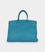 HM BK 35 Blue Jean Togo Palladium Hardware