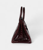 HM BK 35 Bordeaux Shiny Porosus Crocodile Palladium Hardware