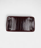 HM BK 35 Bordeaux Shiny Porosus Crocodile Palladium Hardware