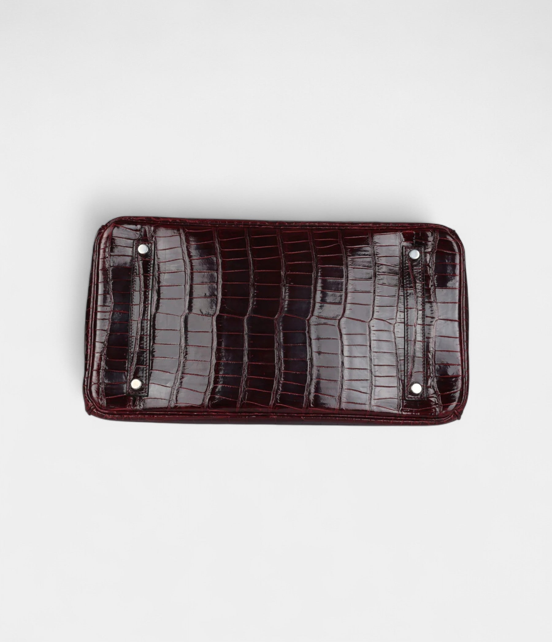 HM BK 35 Bordeaux Shiny Porosus Crocodile Palladium Hardware