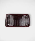 HM BK 35 Bordeaux Shiny Porosus Crocodile Palladium Hardware