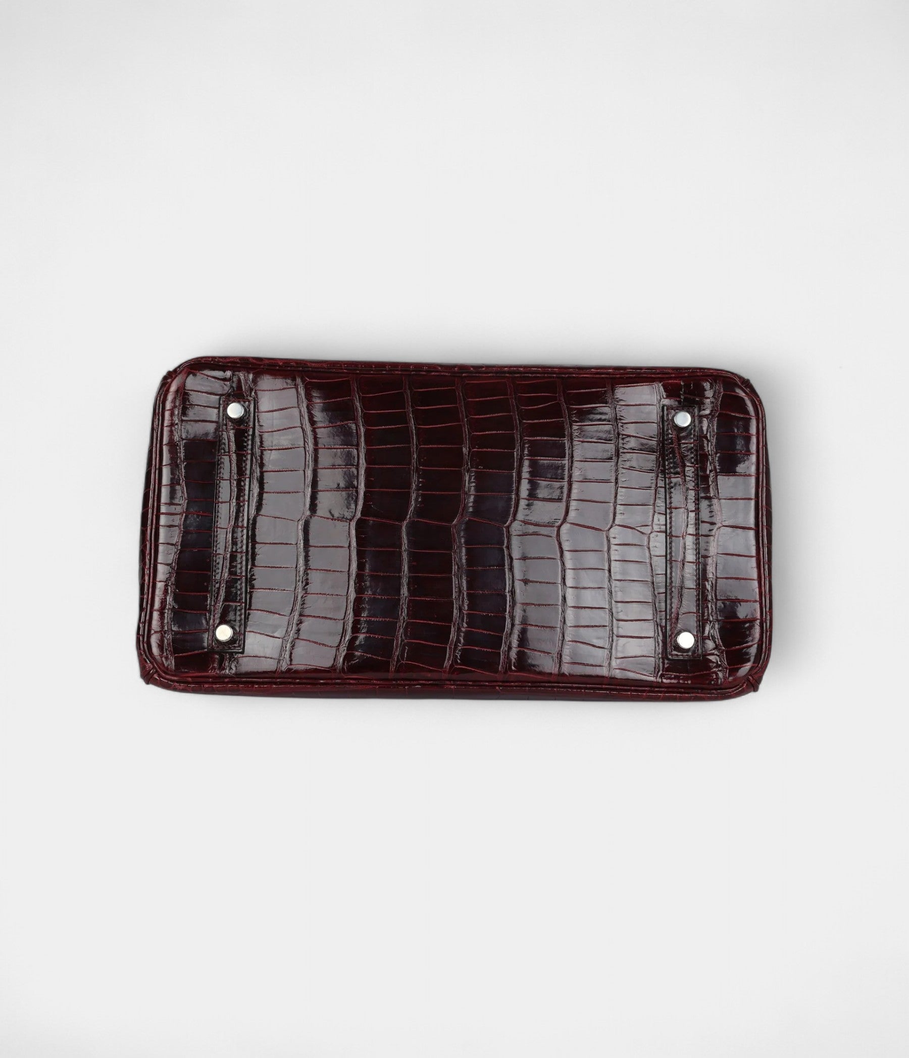 HM BK 35 Bordeaux Shiny Porosus Crocodile Palladium Hardware