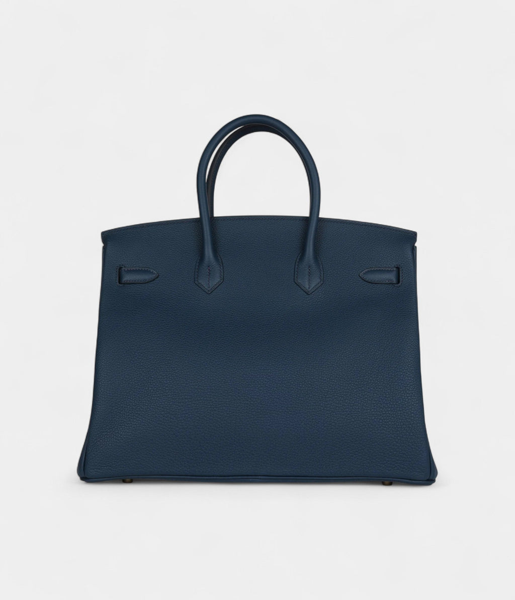 HM BK 35 Bleu De Prusse Togo Gold Hardware