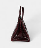 HM BK 35 Bordeaux Shiny Porosus Crocodile Palladium Hardware