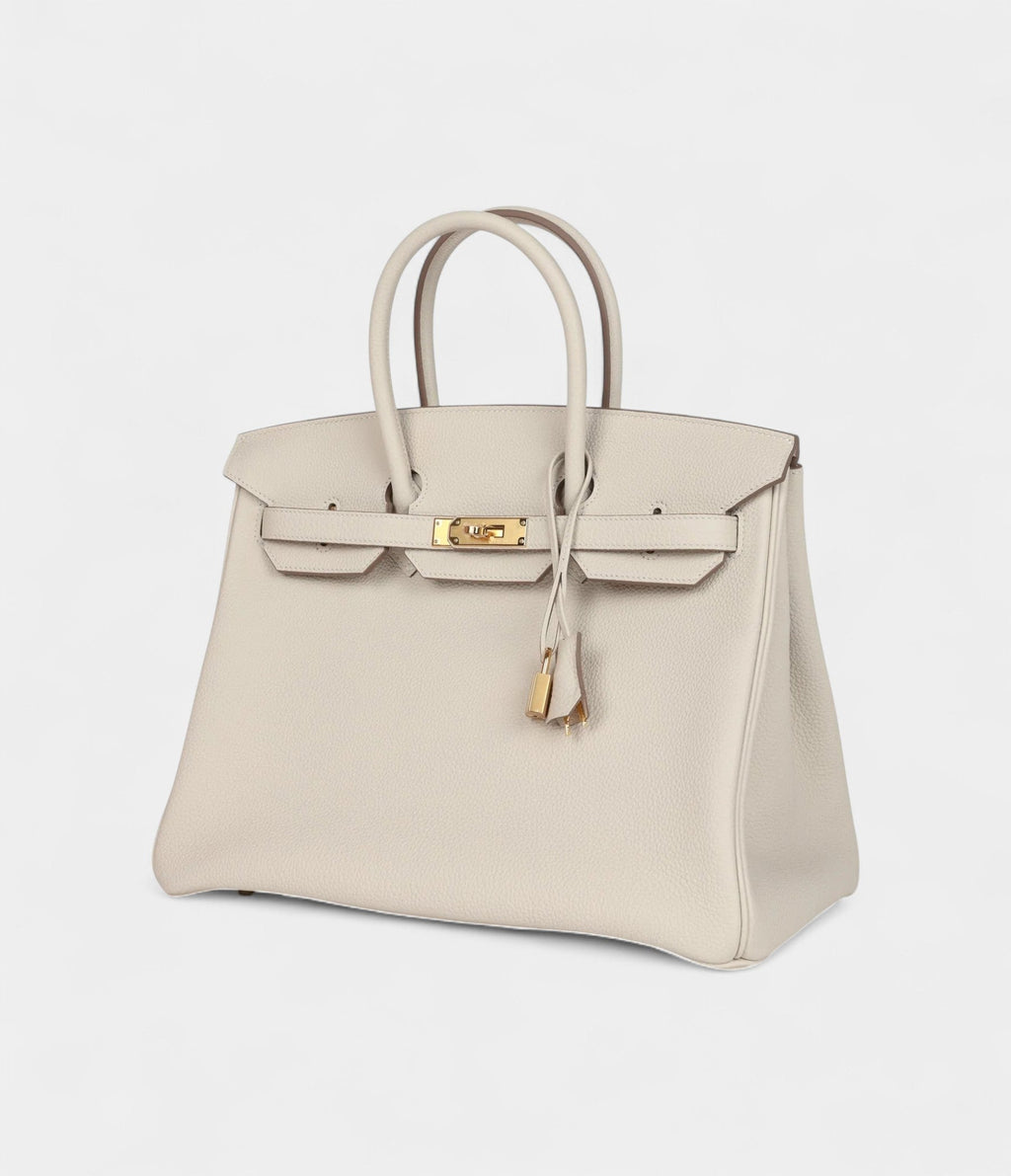 HM BK 35 Craie Togo Gold Hardware