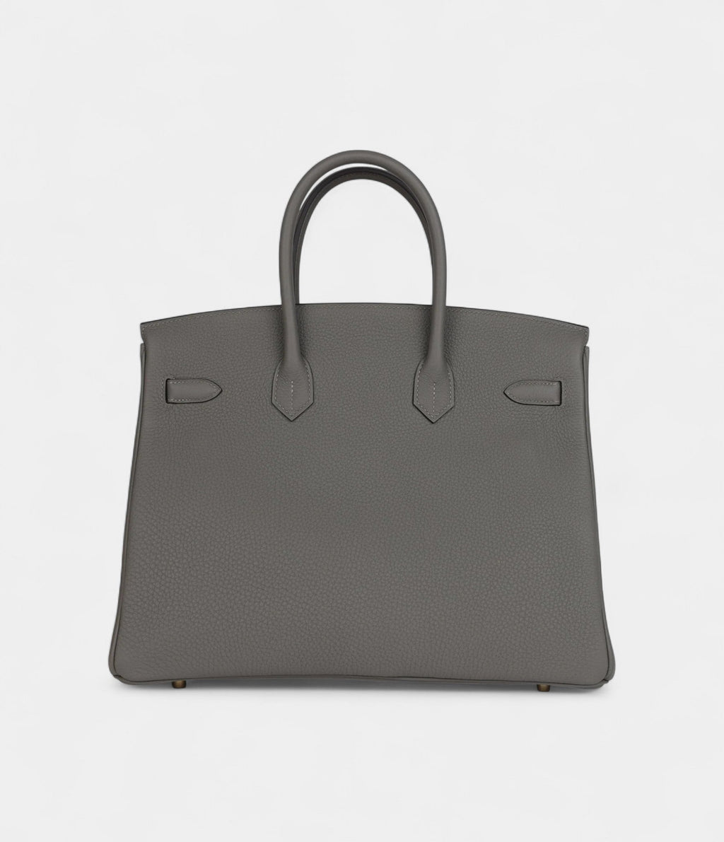 HM BK 35 Dark Gris Meyer Togo Permabrass Hardware