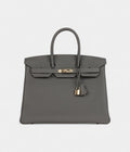 HM BK 35 Dark Gris Meyer Togo Permabrass Hardware