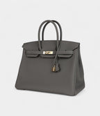 HM BK 35 Dark Gris Meyer Togo Permabrass Hardware
