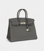 HM BK 35 Dark Gris Meyer Togo Permabrass Hardware