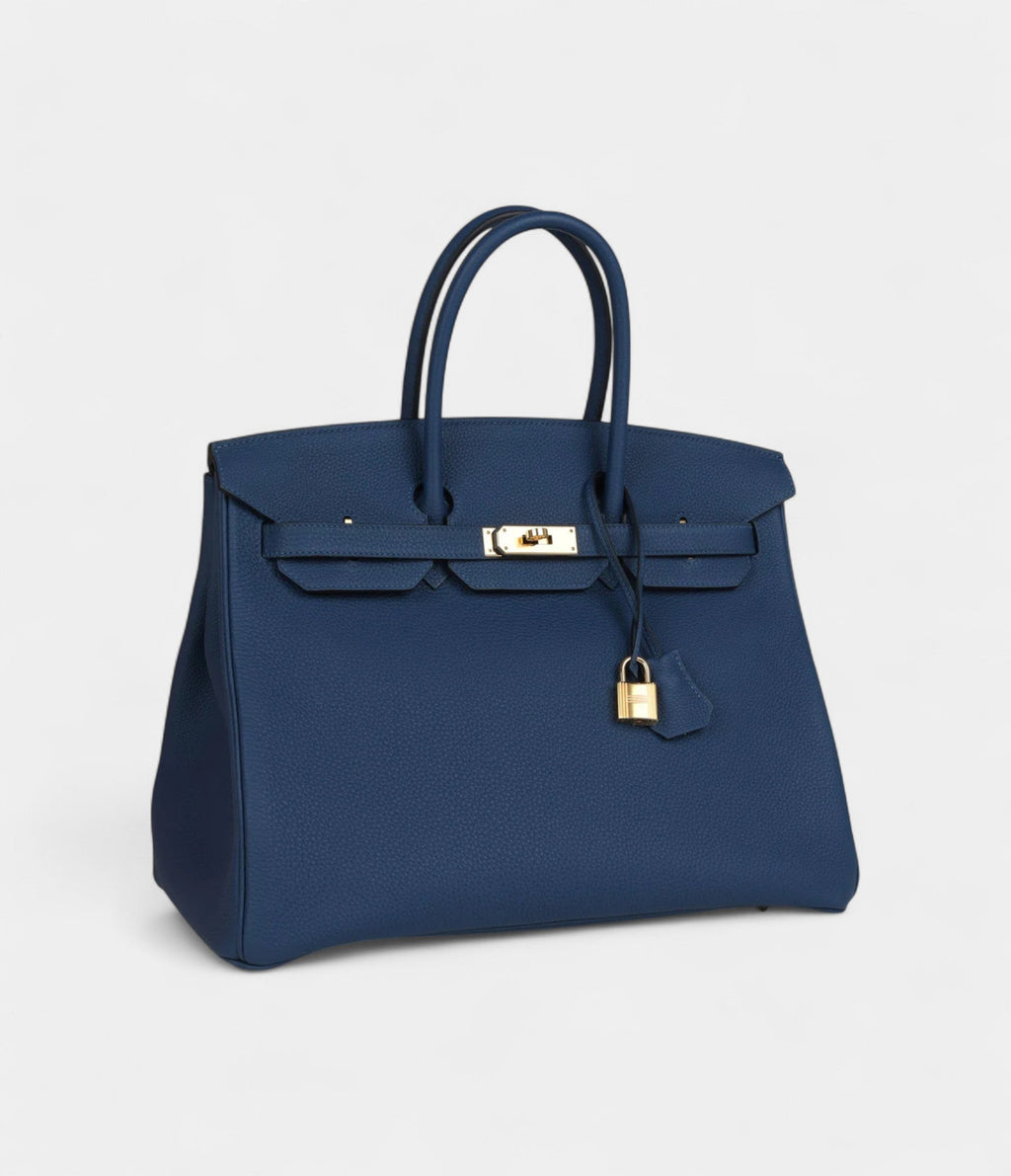 HM BK 35 Deep Bleu Togo Gold Hardware