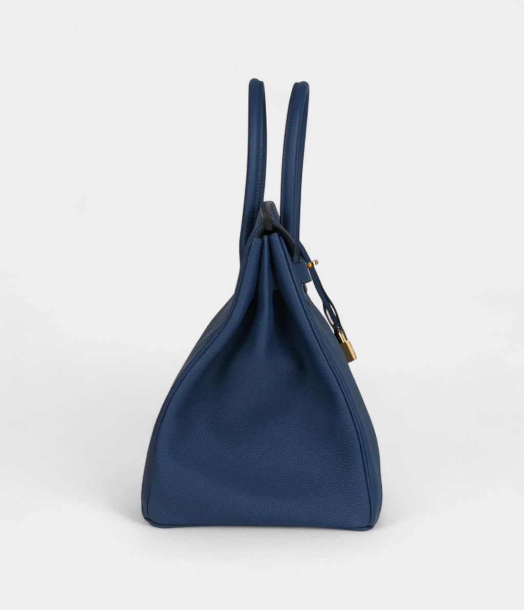 HM BK 35 Deep Bleu Togo Gold Hardware