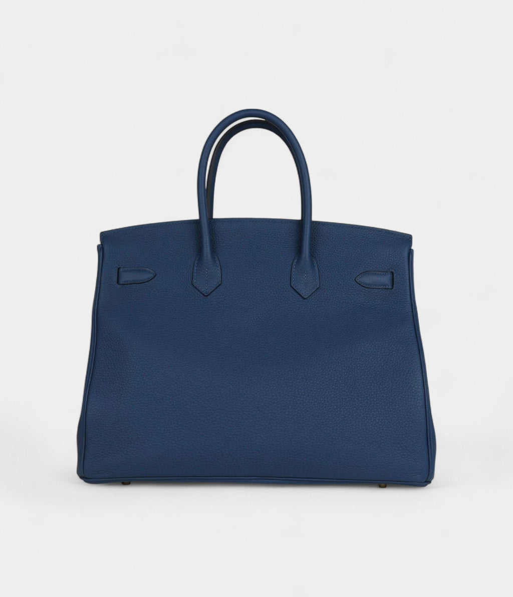 HM BK 35 Deep Bleu Togo Gold Hardware