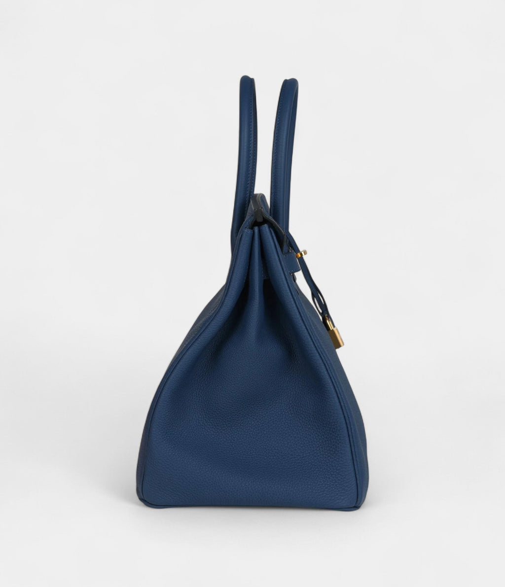 HM BK 35 Deep Blue Togo Gold Hardware