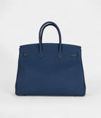 HM BK 35 Deep Blue Togo Gold Hardware