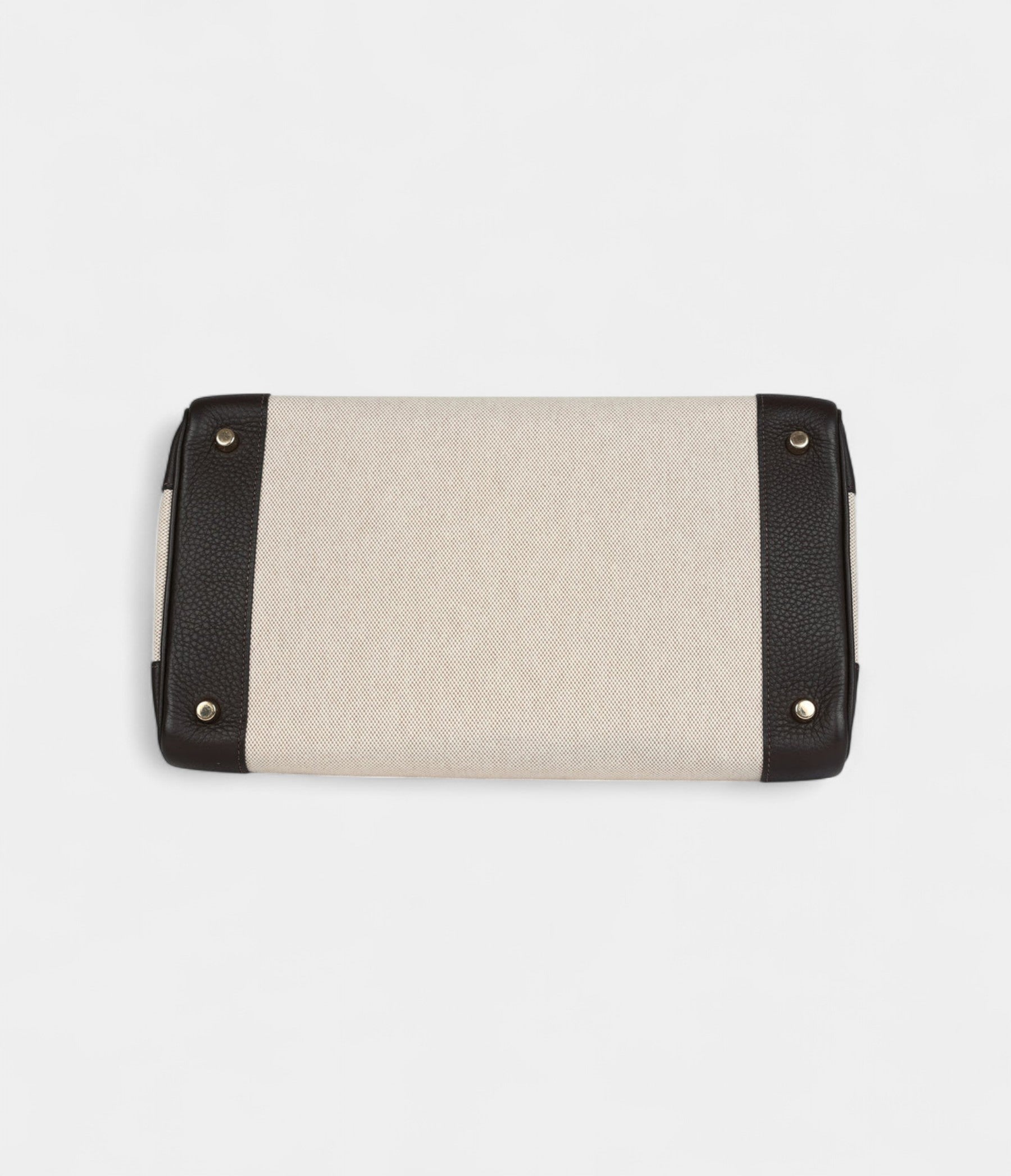 HM BK 35 Ebene Clemence and Ecru-Beige Toile H Canvas Gold Hardware