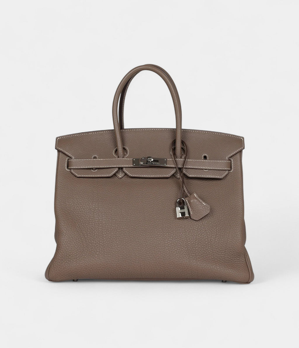 HM BK 35 Etoupe Togo Palladium Hardware
