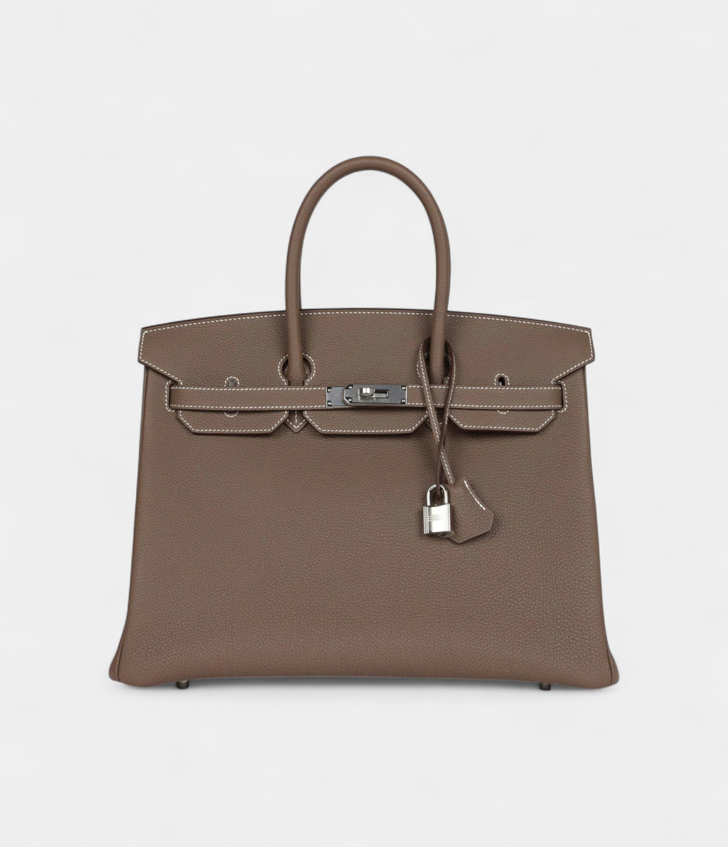 HM BK 35 Etoupe Togo Palladium Hardware