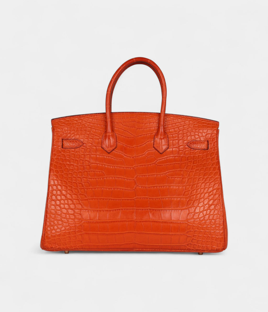 HM BK 35 Feu Matte Alligator Gold Hardware