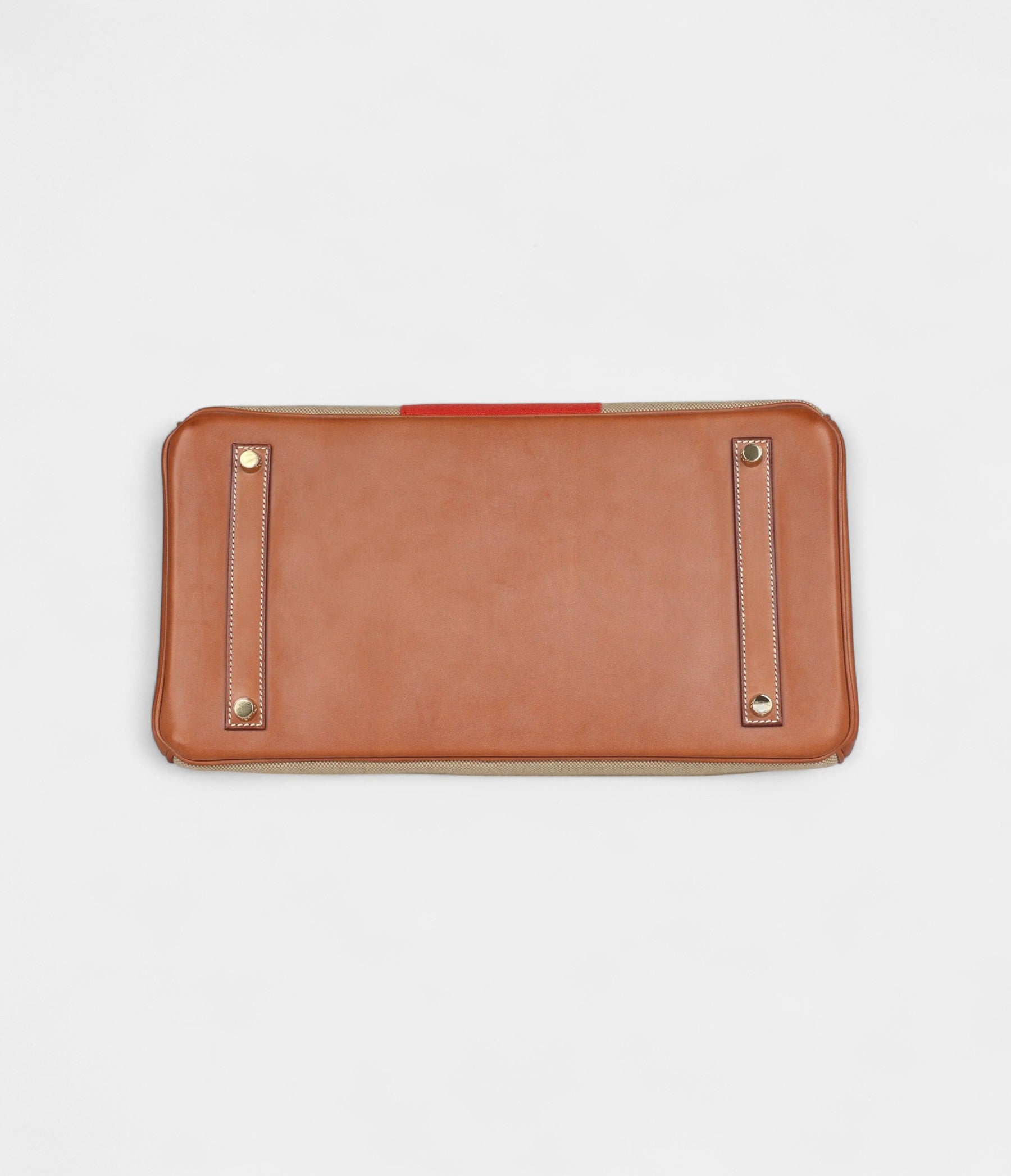 HM BK 35 Flag Ficelle and Paprika Toile Fauve Barenia Permabrass Hardware